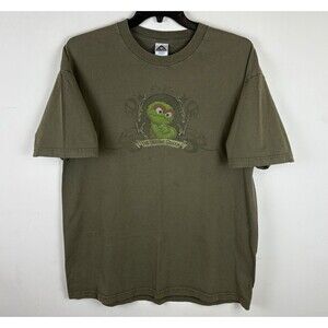 Vintage Y2K Oscar The Grouch Graphic T - Shirt / Green / XL